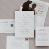 ボホシックダスティパープルシンプル結婚ズ 出欠カード