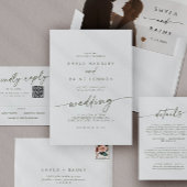 Bohoシックな緑と白の結婚式の日付を保存 インビテーションポストカード