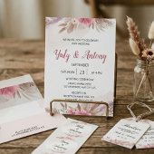 Romantic Rose and Champagne Boho Chic Wedding RSVP