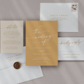 Bohoシックな黄色のマリゴールド結婚式の日付を保存 インビテーションポストカード