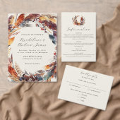 ボホフェザーフローラリース秋の結婚式 テーブルナンバー (この独立クリエイターのコレクションをカスタマイズ。)