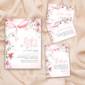 Boho Floral Baby in Bloom Baby Shower ポスター