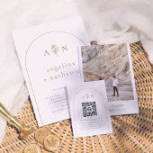 ボホイニシャルテラコッタアーチ&フォト結婚ズ サンキューカード