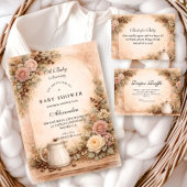 Boho Neutral A Baby Is Brewing Shower 招待状