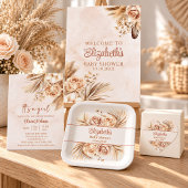 Boho Pampas Grass Floral It's a Girl Baby Shower 招待状