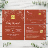 ボホ赤モダン中国のフローラ結婚ズ フェイバーボックス (この独立クリエイターのコレクションをカスタマイズ。)