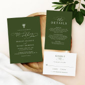 Elegant Olive Green Wedding Table Number Cards テーブルナンバー