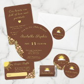 Little Ray of Sunshine Boho Sun Floral Terracotta  招待状