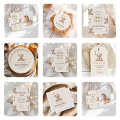 Boho Teddy Bear Beary First 1st Birthday Party 招待状