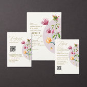 ボホユニーク春ワイルドフラワーお洒落結婚ズ 招待状 (この独立クリエイターのコレクションをカスタマイズ。)