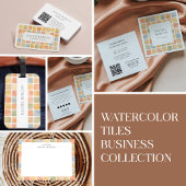 Boho Warm Pastel Tiles Pottery Clay QR CODE 名刺