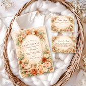 Boho Western Floral Baby Shower Diapper Raffle エンクロージャーカード