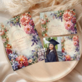 フォトボホワイルドフラワー牧草地卒業 招待状