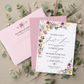 ボホワイルドフラワー婚約パーティ 招待状 (この独立クリエイターのコレクションをカスタマイズ。テスト)