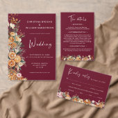 ボホブルガンディウィンターホリデー結婚フローラ ラウンドシール (この独立クリエイターのコレクションをカスタマイズ。)