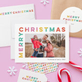 メリーはっきりしたカラフルクリスマス ラウンドシール