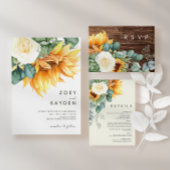 カントリーはっきりしたヒマワリ | Wood Wishing Well エンクロージャーカード