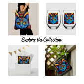 Abstract Cat With Yellow Eyes マウスパッド