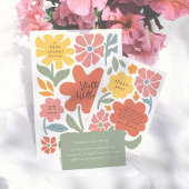 はっきりしたユニークモダン花図解入りの、写真付きの赤ちゃん サンキューカード