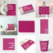 Bold Minimalist Purple Berry Retro Custom Wedding クッション