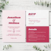 ミニマはっきりしたリストレトロヴィヴァマゼンタ結婚ズ詳細 エンクロージャーカード (この独立クリエイターのコレクションをカスタマイズ。)