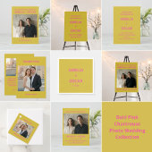 Bold Modern Chartreuse Pink Yellow Wedding Photo  セーブザデート