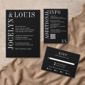 ジョセリン黒白モダン結婚ズ スリム缶クーラー (この独立クリエイターのコレクションをカスタマイズ。)