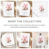 ブーツバブルウェスタン水カラーブライダルシャワー 招待状