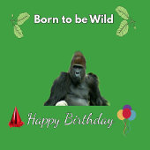 Jungle Gorilla Happy Birthday Art