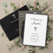 Bow Vintage Classic Black & White Photo Wedding 招待状 (この独立クリエイターのコレクションをカスタマイズ。テスト)