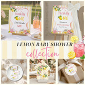 Lemon Yellow Bow Freshly One First Birthday Favor ポスター