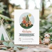 Boys Woodland Bears Forest Camping Birthday ラッピングペーパー