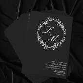 モノグラムのエレガントScript Branch結婚のロゴC 招待状