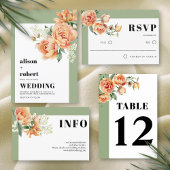 ピーチバラ花タイポグラフィ結婚の枝 フェイバーボックス