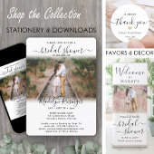 カスタムフォト ブライダルシャワー エレガント モダン ウェディング ラウンドシール