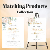 ブライダルシャワーかわいいビーユーカリ白エレガント 招待状