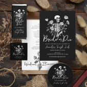 Bride or Die Skeleton Floral Bachelorette Party アクリル招待状