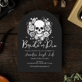 Bachelorette Party Bride or Die Skull Floral ラウンドシール