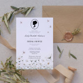 ブルーフラワーブリジガートンテーマブライダルシャワー 招待状