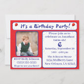 明るいバルーンと紙吹雪誕生日 招待状