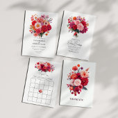 Vibrant Floral Wedding Program ハンドファン