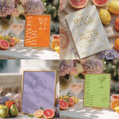 Bright Minimalist Citrus Bridal Shower ラウンドシール