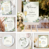 Brunch y Bubbly Glass of Champange Bridal Shower エンクロージャーカード