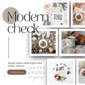 バッファロータータンチェックモダンナチュラル3写真クリスマス ラッピングペーパー