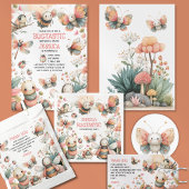 キュート虫ブガスタティックウォーターカラーキッズ誕生日 招待状