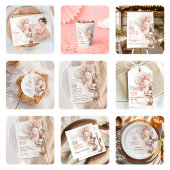 かわいいバニーバルーンイースター春1st誕生日 招待状