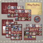 What a Year 18 Photo Collage and Captions Burgundy シーズンカード