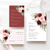 Personalized Burgundy Floral Wedding Napkins スタンダードカクテルナプキン