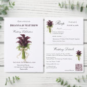 Burgundy Calla Lily Wedding Bouquet Ivory Ribbon  エンクロージャーカード (この独立クリエイターのコレクションをカスタマイズ。)