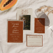 Old Money Burnt Orange QR Fancy Code Wedding 出欠カード